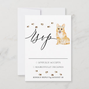 Wedding Response Welcome Corgi Dog