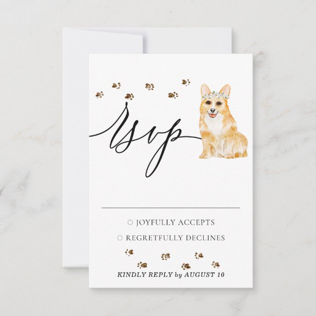 Wedding Response Welcome Corgi Dog