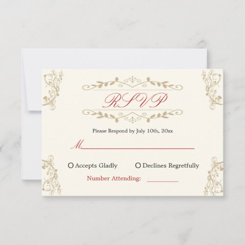 Wedding Response with ornate graphics