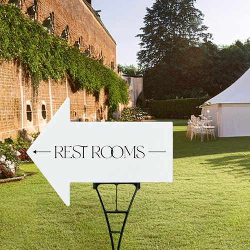 Wedding Rest Rooms Nostalgic Type Direction Arrow Sign