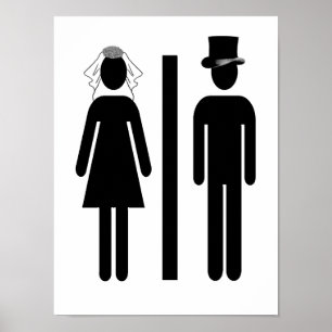 Wedding Restroom Sign Poster