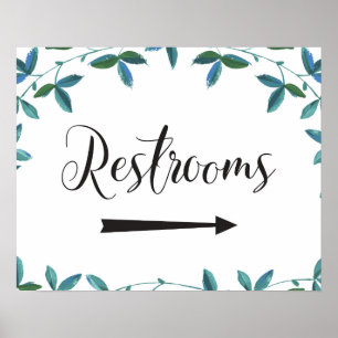 Wedding Restrooms Right Arrow Sign