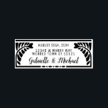 Wedding Return Address Botanical Ferns Name   Date Rubber Stamp<br><div class="desc">These elegant,  custom rubber stamps have a stylized fern border. They're perfect for a rustic,  botanical-themed wedding. Use the easy templates to include your text,  such as your wedding date,  address,  and bride and groom names.</div>