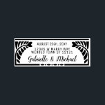 Wedding Return Address Botanical Ferns Name   Date Rubber Stamp<br><div class="desc">These elegant,  custom rubber stamps have a stylized fern border. They're perfect for a rustic,  botanical-themed wedding. Use the easy templates to include your text,  such as your wedding date,  address,  and bride and groom names.</div>