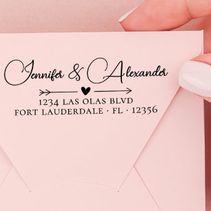 Wedding Return Address Elegant Calligraphy Script Self-inking Stamp