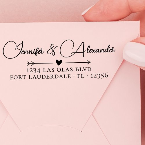 Wedding Return Address Elegant Calligraphy Script Self_inking Stamp