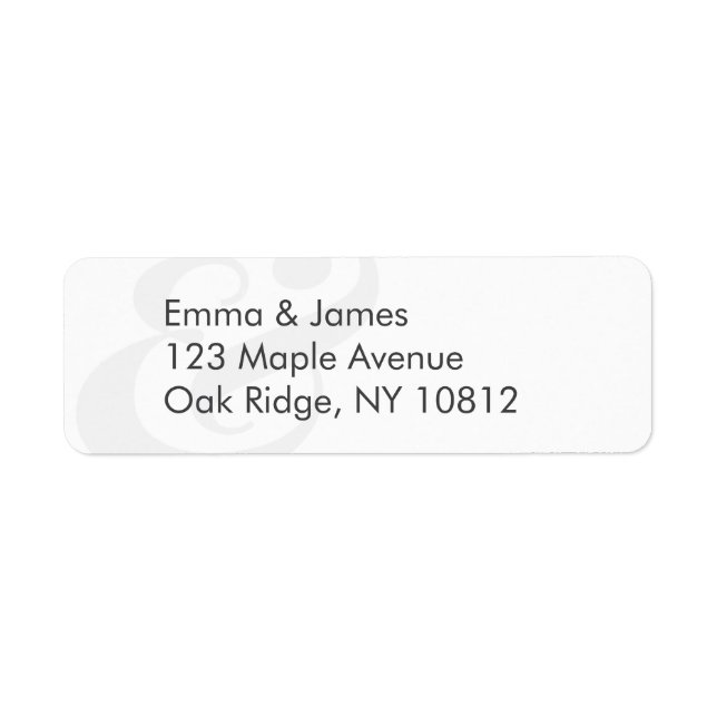 Wedding Return Address Label | Centered (Front)
