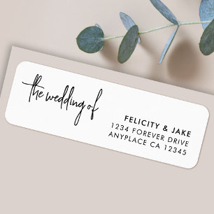 Wedding Return Address Label Modern Minimalist