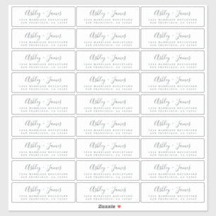 Wedding Return Address Labels 4.45 x 1.45 inch 27x