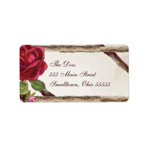 Wedding Return Address Labels Rose Vintage