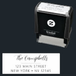 Wedding Return Address Minimalist Modern  Self-inking Stamp<br><div class="desc">Modern and Elegant Cursive Script Typography Wedding Invitation Return Address self inking stamp which is great for a Save the Date, RSVP, Bridal Shower, Baby Shower, Birthday Party, House Warming, Home Warming, or Christmas Holiday Card or Invitation. The text of this hand lettered modern script typography label can be updated...</div>