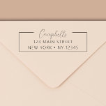 Wedding Return Address Minimalist Modern  Self-inking Stamp<br><div class="desc">Modern and Elegant Cursive Script Typography Wedding Invitation Return Address self inking stamp which is great for a Save the Date, RSVP, Bridal Shower, Baby Shower, Birthday Party, House Warming, Home Warming, or Christmas Holiday Card or Invitation. The text of this hand lettered modern script typography label can be updated...</div>