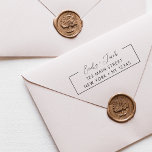 Wedding Return Address Minimalist Modern Self-inking Stamp<br><div class="desc">Modern and Elegant Cursive Script Typography Wedding Invitation Return Address self inking stamp which is great for a Save the Date, RSVP, Bridal Shower, Baby Shower, Birthday Party, House Warming, Home Warming, or Christmas Holiday Card or Invitation. The text of this hand lettered modern script typography label can be updated...</div>