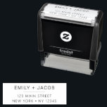 Wedding Return Address Minimalist Modern  Self-inking Stamp<br><div class="desc">Modern and Elegant Cursive Script Typography Wedding Invitation Return Address self inking stamp which is great for a Save the Date, RSVP, Bridal Shower, Baby Shower, Birthday Party, or Christmas Holiday Card or Invitation. The text of this hand lettered modern script typography label can be updated and customized with your...</div>