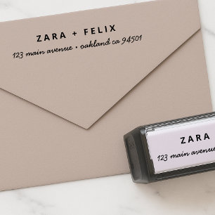 Wedding Return Address Modern Minimalist Couple Self-inking Stamp