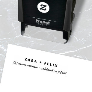Wedding Return Address   Modern Minimalist Couple Self-inking Stamp