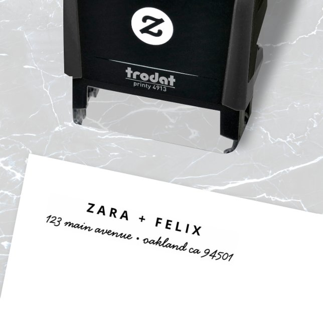 Wedding Return Address | Modern Minimalist Couple Self-inking Stamp