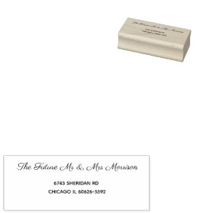 Wedding Return Address  Rubber Stamp