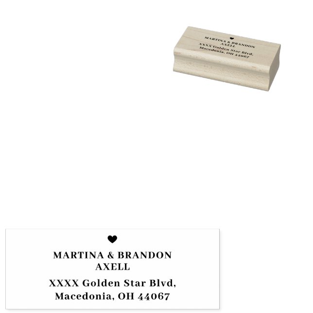 Wedding Return Address  Rubber Stamp (Stamped)