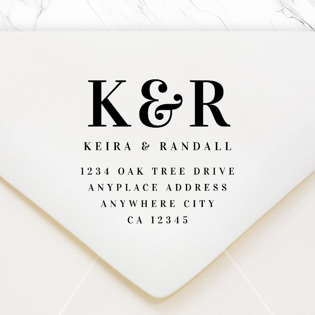Wedding Return Address Stamp | Mr & Mrs Mailing (Elegant pre-addressed stamp for envelopes, packages & personalized wedding mail)