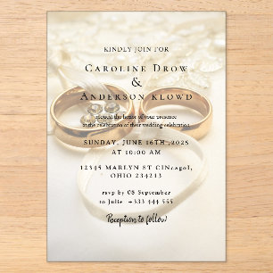 wedding ring Acrylic Invitations