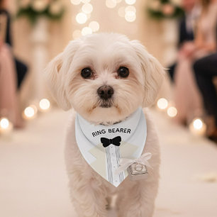 Wedding Ring Bearer Bow Tie Best Dog Bandana