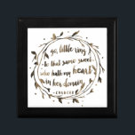 Wedding Ring Bearer Box | Rustic Watercolor<br><div class="desc">"Go,  little ring,  to that same sweet who hath my heart in her domain." This beautiful ring box features the romantic quote from Chaucer in sepia watercolor brushstroke text. Sweet alternative to a ring pillow and makes a lovely keepsake for the bride. Box measures 5x5.</div>