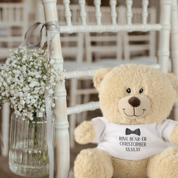 Wedding Ring Bearer Bridal Party Teddy Bear by TuxedoWedding at Zazzle