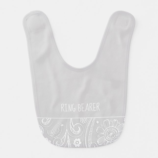 Wedding Ring Bearer Sweet Whimsical Fun Baby Bib (Front)