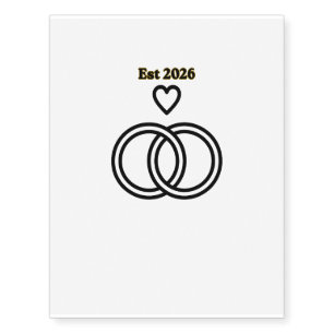 Wedding Ring Day Themed Sticker Temporary Tattoos