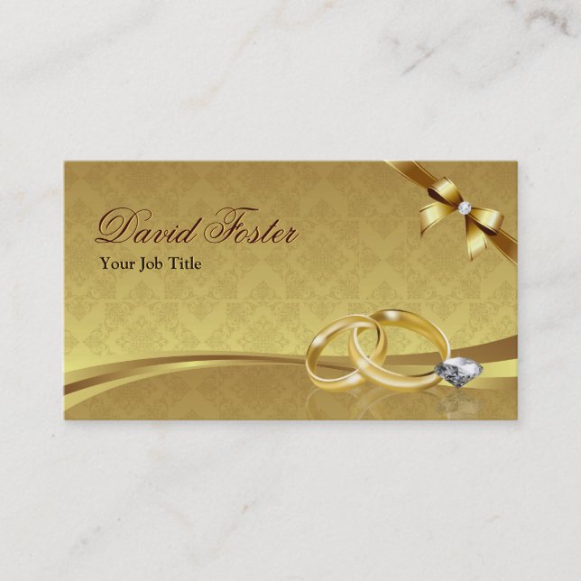 Wedding Ring Diamond Gold Jeweler Jewelry Jeweller Business Card (Front)