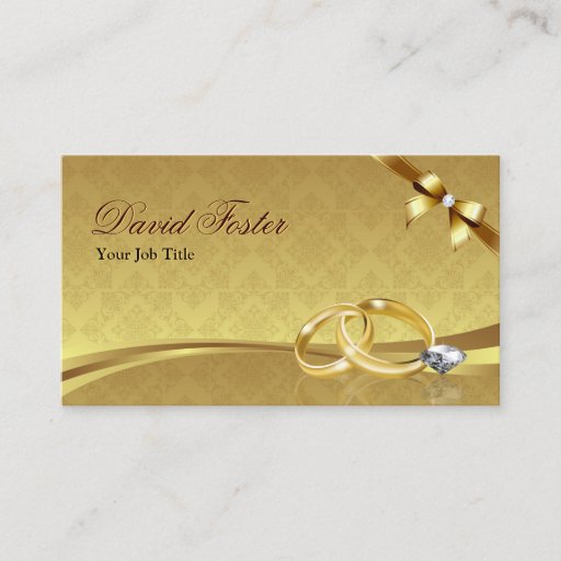Customizable Wedding Ring Diamond Gold Jeweler Jewelry Jeweller Business Cards