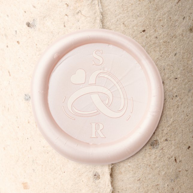 Wedding Ring Heart Monogram Initials Wax Seal Stamp (Wedding Ring Heart Monogram Initials Wax Seal Stamp)