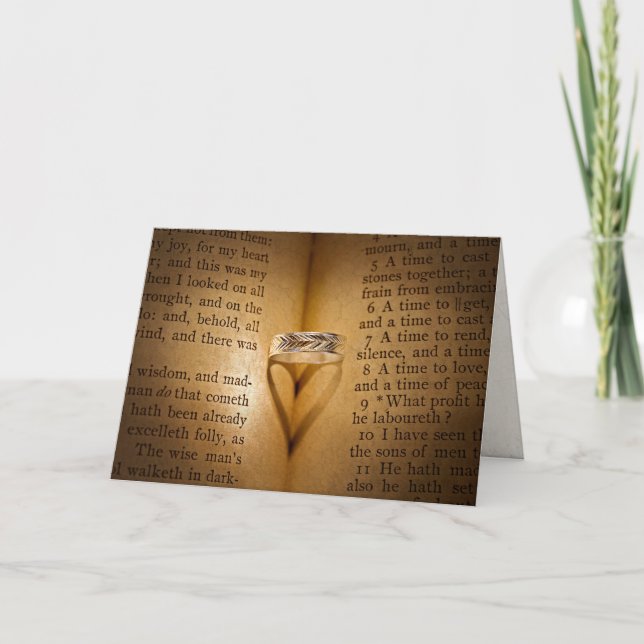 Wedding Ring Heart Shadow Card (Front)