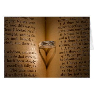 Wedding Ring Heart Shadow on Bible Cards
