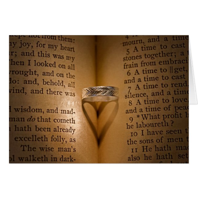 Wedding Ring Heart Shadow on Bible Cards (Front Horizontal)