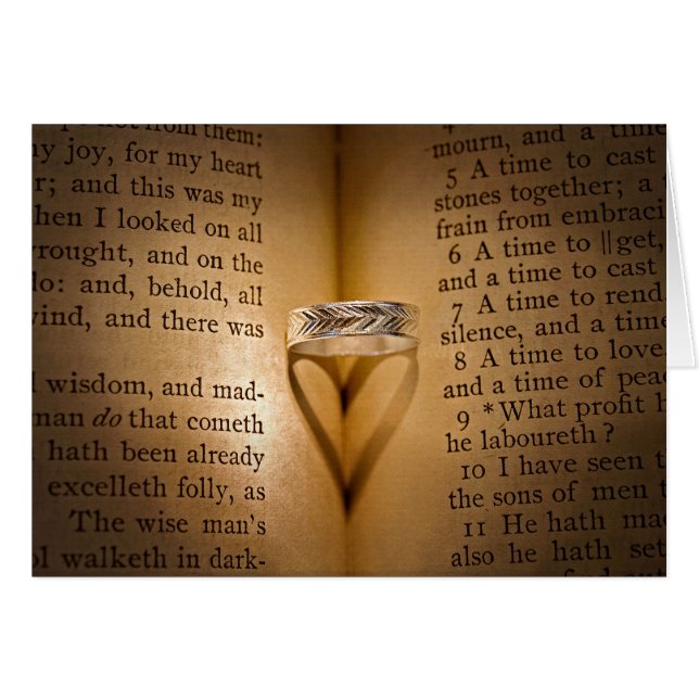 Wedding Ring Heart shadow on Bible Cards (Front Horizontal)