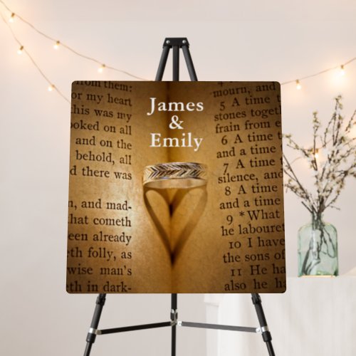 Wedding Ring Heart Shadow On Bible  Foam Board