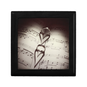 Wedding Ring Hearts Music Jewelry Box
