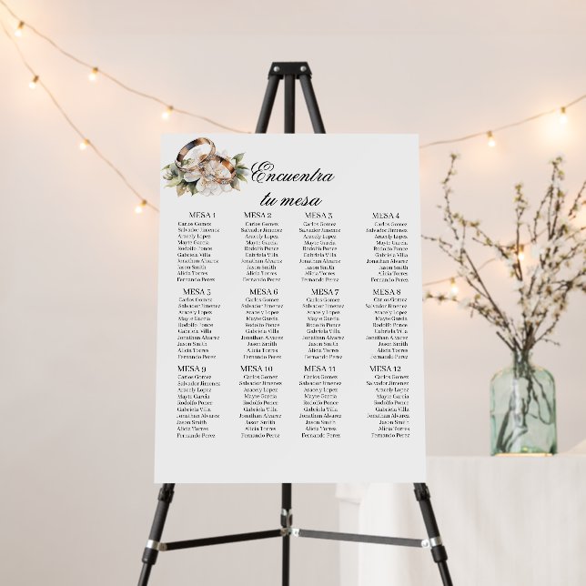 Wedding ring seating chart  foam board (In Situ (Stand))