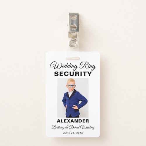 Wedding Ring Security Photo Choose Your Color Clip Badge