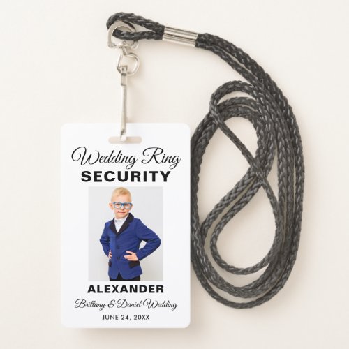 Wedding Ring Security Photo Choose Your Colors Badge