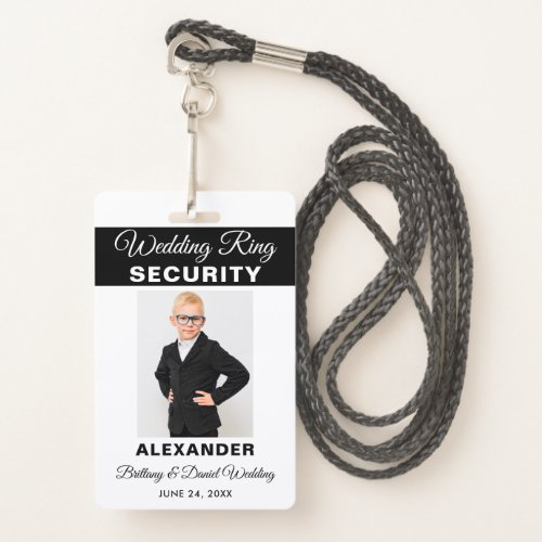 Wedding Ring Security _ Pick Text Color _ Lanyard Badge