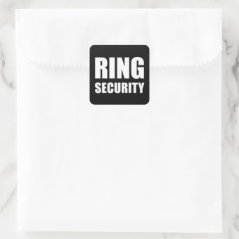 Wedding Ring Security Square Sticker | Zazzle