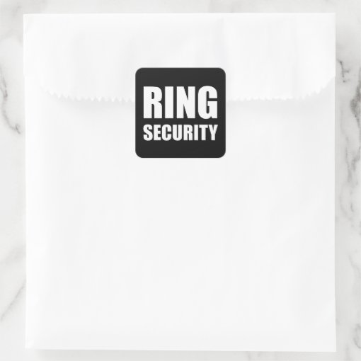 Wedding Ring Security Square Sticker | Zazzle