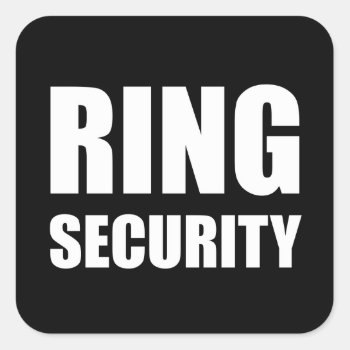 Wedding Ring Security Square Sticker by Spot_Of_Tees at Zazzle