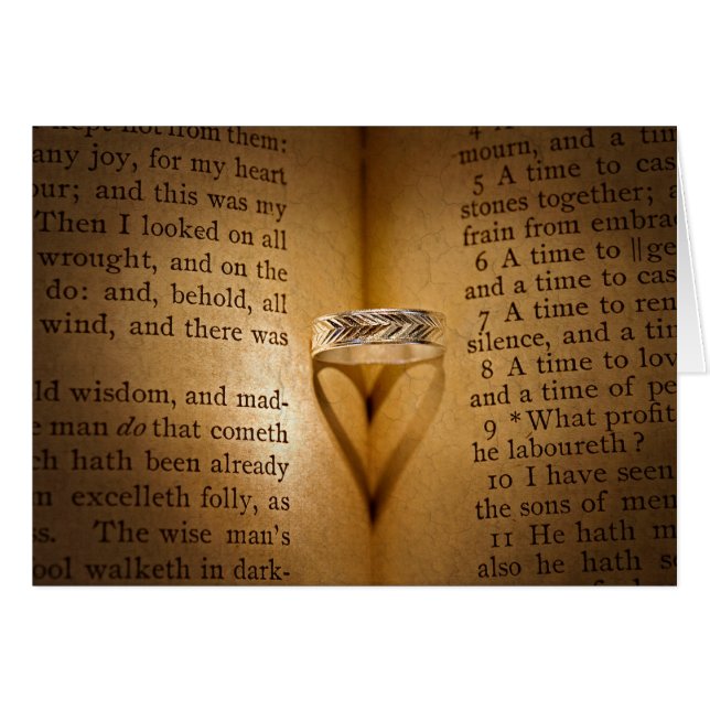 Wedding Ring Shadow On Bible Cards (Front Horizontal)
