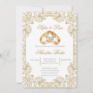 Wedding ring Spanish Wedding Invitation