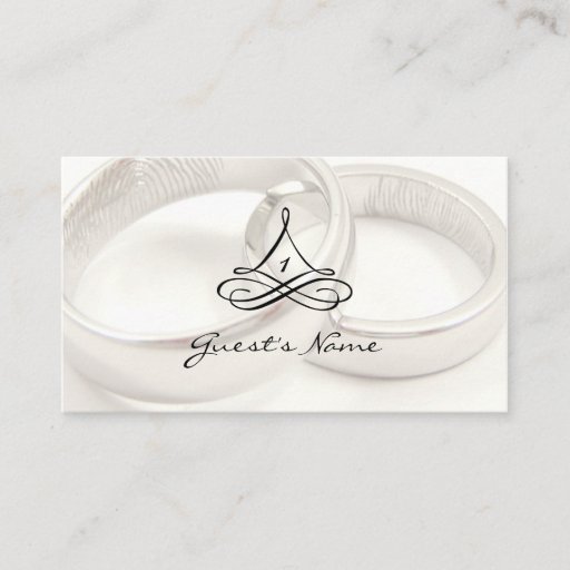 Customizable Wedding Ring Table Placement Cards Business Card Templates