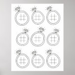 Wedding Ring Tic Tac Toe Download Activity Page Poster at Zazzle